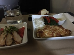 Philadelphia to Manchester UK business class meal