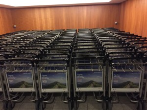 Luggage carts trolleys at LHR T5 Sofitel