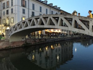 Milan Bridge over Canal in Navigli