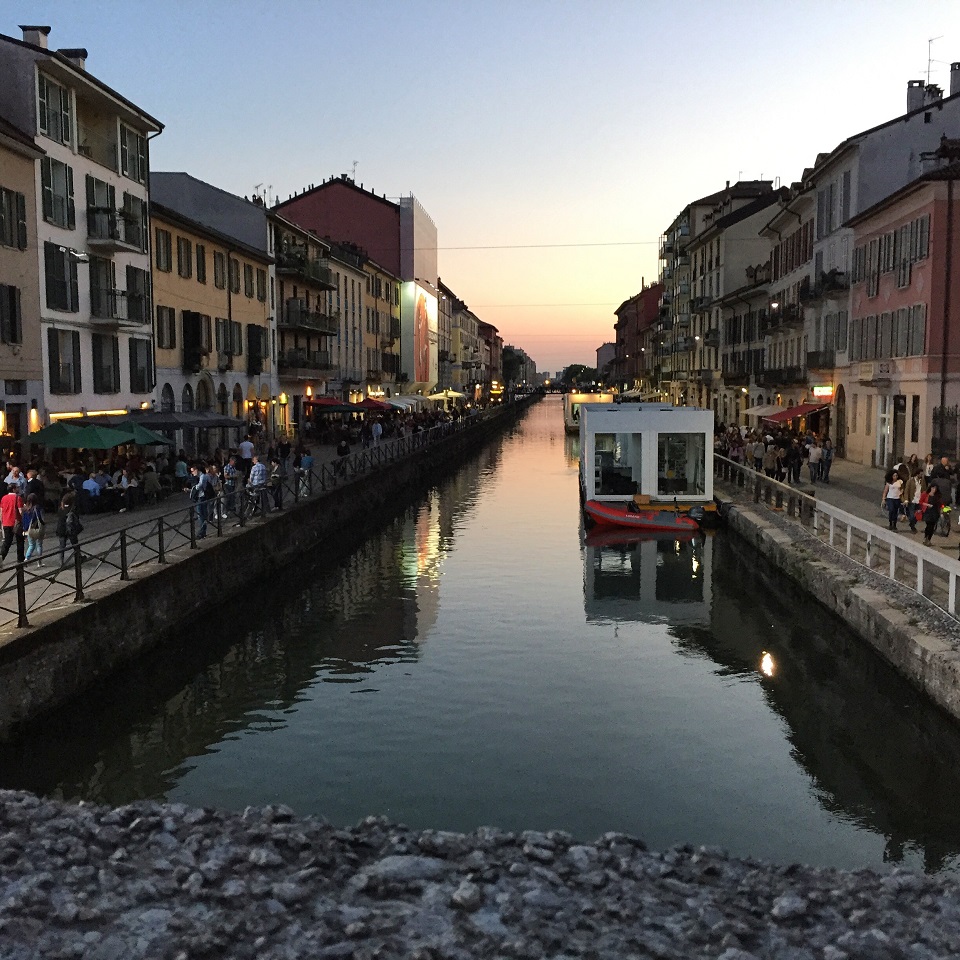 Sunset in Navigli in Milan