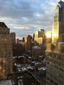 Philadelphia Hyatt at the Bellevue sunset view