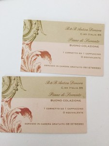 Breakfast vouchers B&B Antica Dimora Piano di Sorrento
