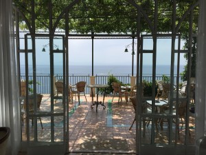 Hotel Santa Caterina patio photo view of Amalfi Coast
