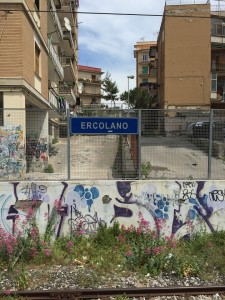 Train from Naples to Herculaneum Ercolano Station
