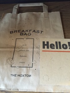 Free Breakfast Bag Hoxton Holborn London