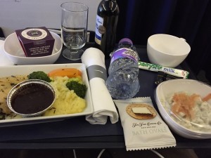 World Traveller Plus British Airways lunch