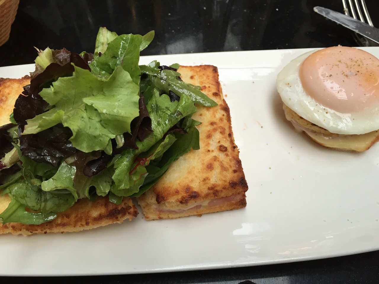 Paris Cafe Croque Madame Ham Cheese Egg Sandwich