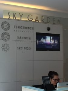 Sky Garden Restaurant check in desk