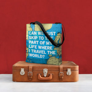 Airport Tag Travel Quote Tote Bag - Holiday Gift Guide for Travelers