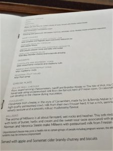 BA Concorde Room Private Dining Menu