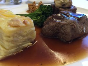British Airways First Class Steak Dinner