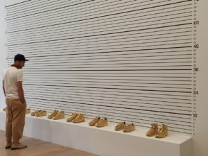 Whitney Museum Gold Sneaker Art