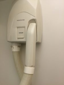 BA Shower at Heathrow Hairdryer