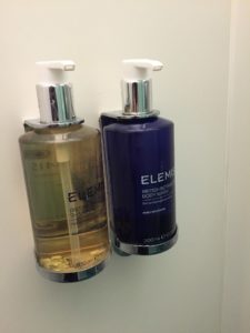 Shower at Heathrow Elemis Toiletries