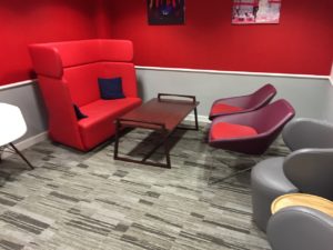 Virgin First Class Lounge Edinburgh seating