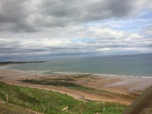 Coastal Beach view UK train Edinburgh to London