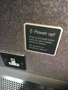 Train Edinburgh to London power at seat Virgin Trains