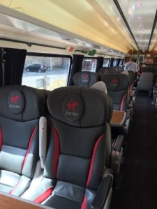 First Class view seating Virgin East Coast train Edinburgh to London