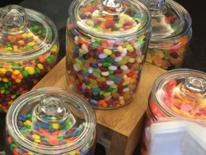 Fairmont D.C. gold lounge candy jars
