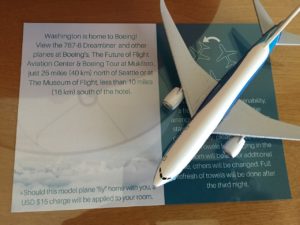 Four Seasons Seattle hotel Boeing 787-8 toy plane for sale