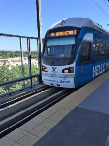 Seattle airport train to the city Lightrail