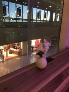 PHL Centurion Lounge countertop seating with outlets