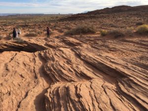 Horseshoe Bend layers of rock uneven steps