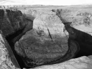 Horseshoe Bend Black and White Photo by PhilaTravelGirl