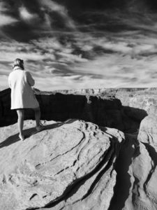 Horseshoe Bend "Woman in White Coat" by PhilaTravelGirl