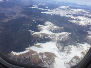 Rocky Mountain Snow Views from United Flight from Denver Desert calling