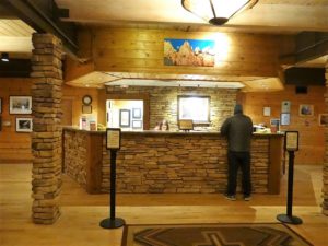 Zion Lodge Front Desk Check In