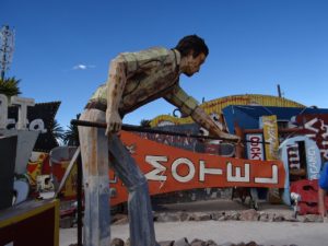Neon Museum Man Playing Pool