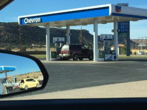 Chevron "clean bathrooms" on 89S Roadtrip St. George to Page