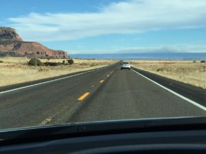 Two lane road driving St. George to Page Arizona