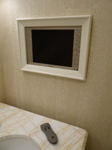 The Wynn Hotel bathroom television