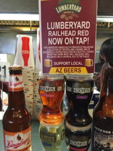 Local Arizona beer in Page Arizona Slackers