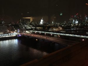 London Skyline St. Paul's Nighttime from Mondrian London Hotel Rooftop Bar