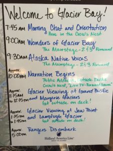 Glacier Bay Cruise Schedule