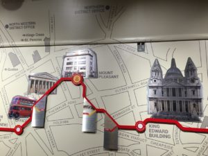 Mount Pleasant Station on Mail Rail Map at Postal Museum