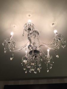 Chandelier in the Sanctuary Hotel NYC Room