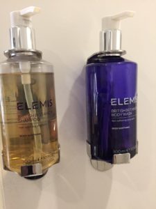 Shower at Gatwick Elemis spa products