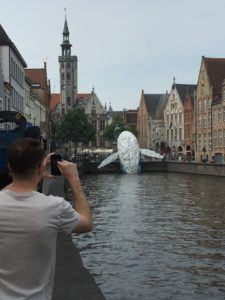 The Bruges Whale canal view of Skyscraper 