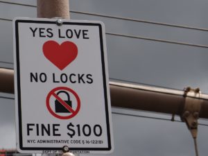 Brooklyn Bridge Love Locked Banned