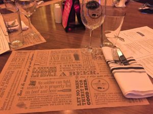 Liberty Bell Gastropub table setting