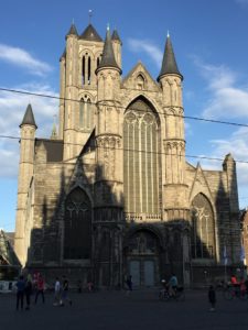 View of St. Bavo's Cathedral Ghent 1898 The Post Hotel view