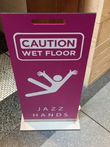 Moxy NYC Jazz Hands safety sign