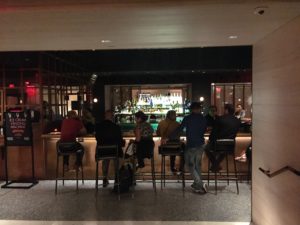 View of the Moxy Bar NYC and lounge