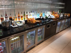 British Airways lounge liquor snack bar