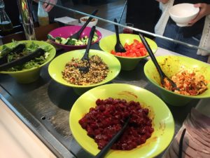 BA Gatwick lounge lunch salads