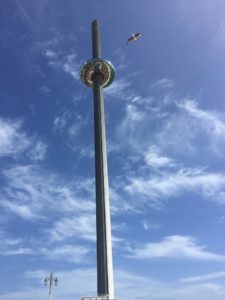 Brighton i360 view from ground looking up